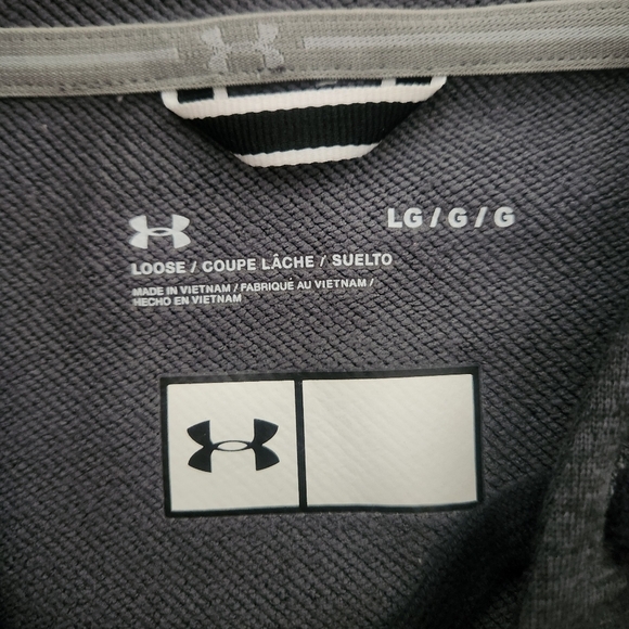 Under Armour Cropped Hoodie loose fit Dark Grey with front ties- size large - Picture 3 of 11
